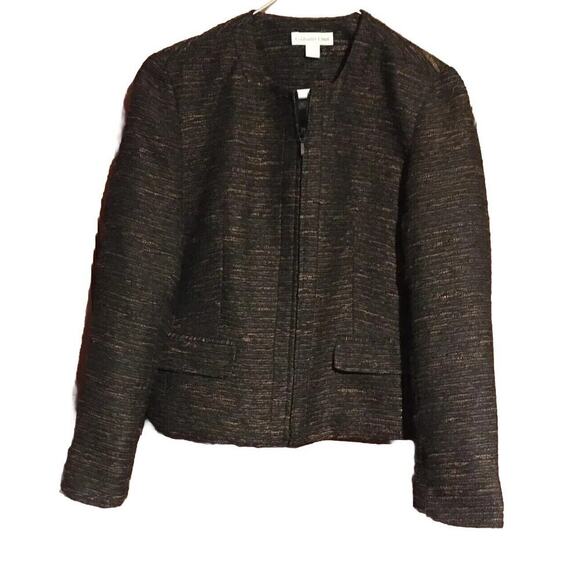 Coldwater Creek Tweed Blazer NWT Black Bronze Streamline Jacket Women's S 6-8 - Picture 6 of 11